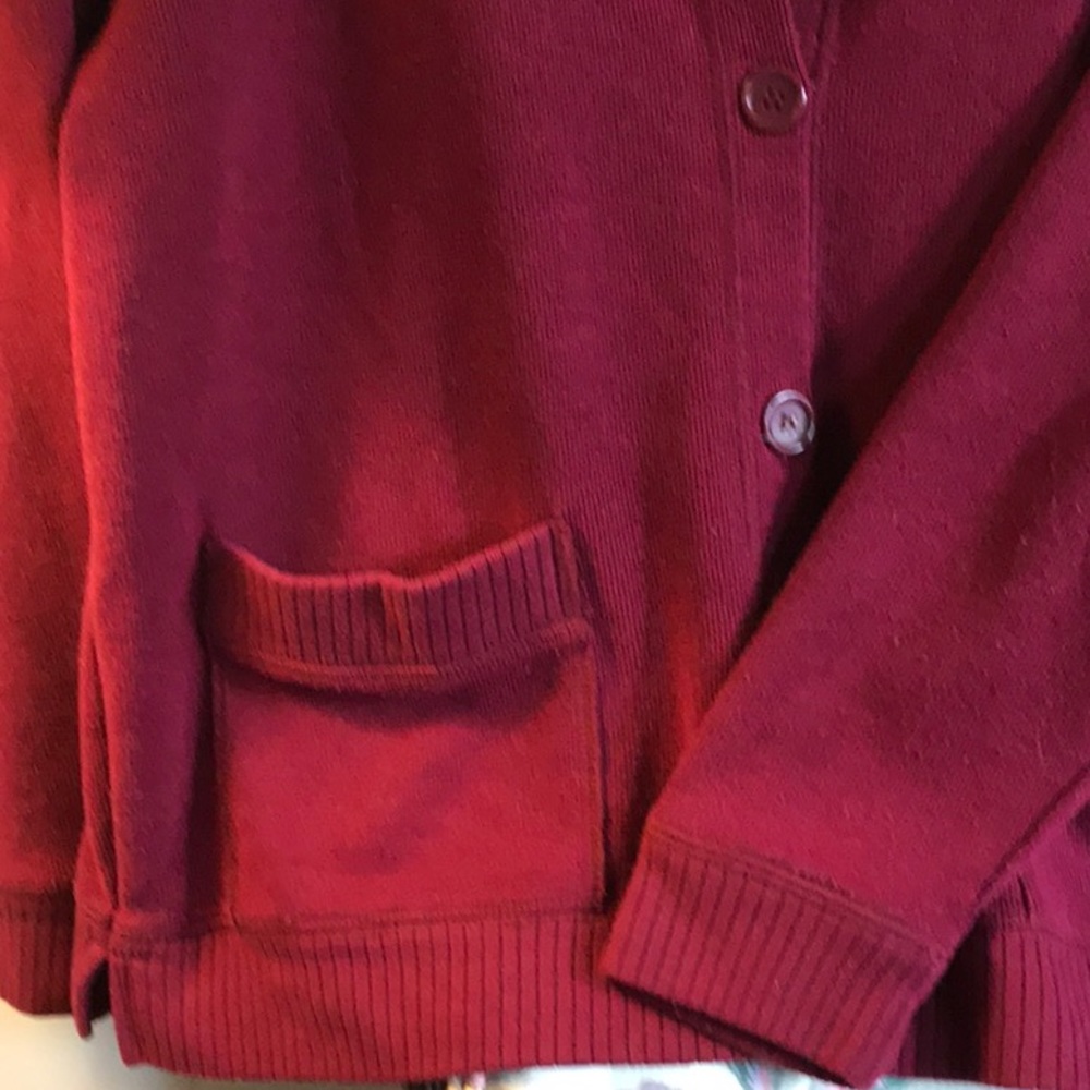 Nice Maroon Colored Button Down The Front Cardigan - image 2